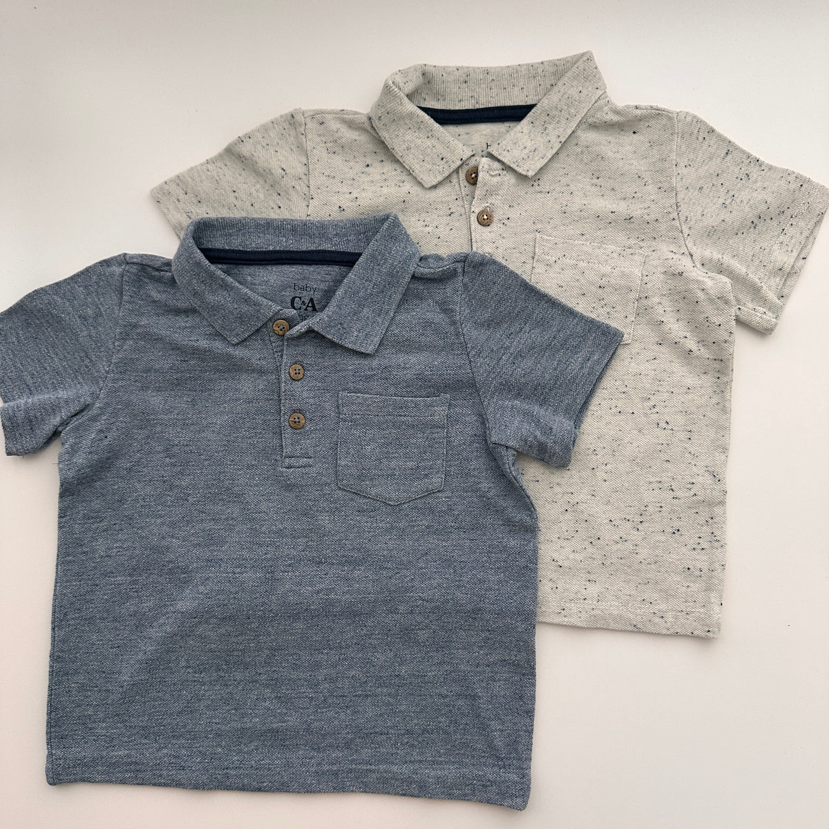 C&A Baby Jungen 2er-Set Poloshirts Blau & Grau – Gr. 98