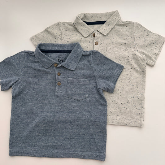 C&A Baby Jungen 2er-Set Poloshirts Blau & Grau – Gr. 98