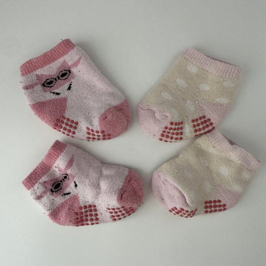 Baby Anti-Rutsch Socken Rosa (2er Set) 50/56