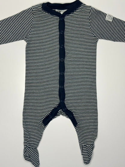 Gestreifter Strampler mit Füsschen Gr. 56