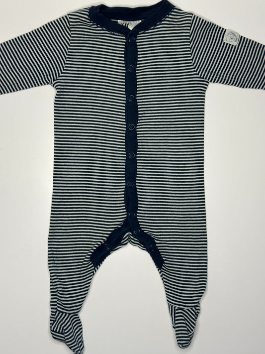 Gestreifter Strampler mit Füsschen Gr. 56