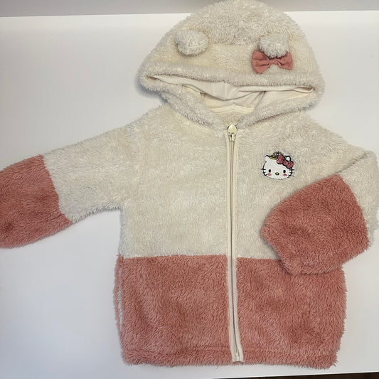 Hello Kitty Teddyjacke Weiss/Rosa Gr. 116