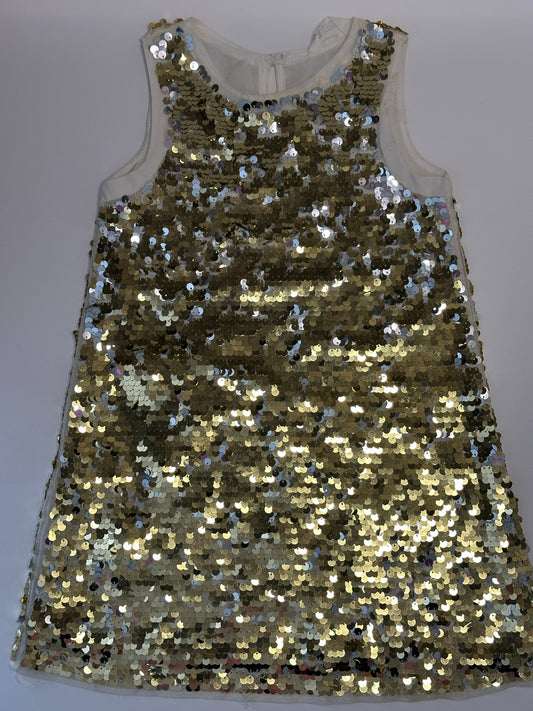 Pailletten-Kleid – Gold/Silber Gr. 110