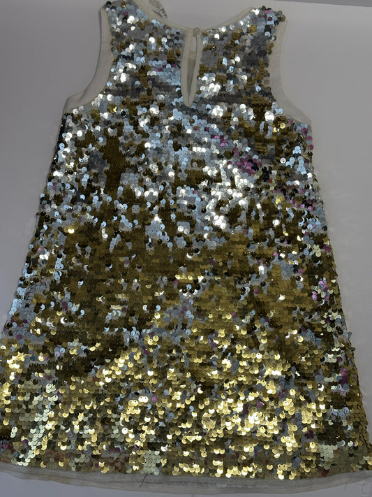 Pailletten-Kleid – Gold/Silber Gr. 110
