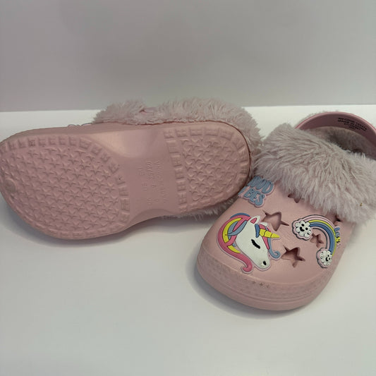 Gefütterte Kinder Clogs mit Einhorn & Regenbogen – Gr. 25/26