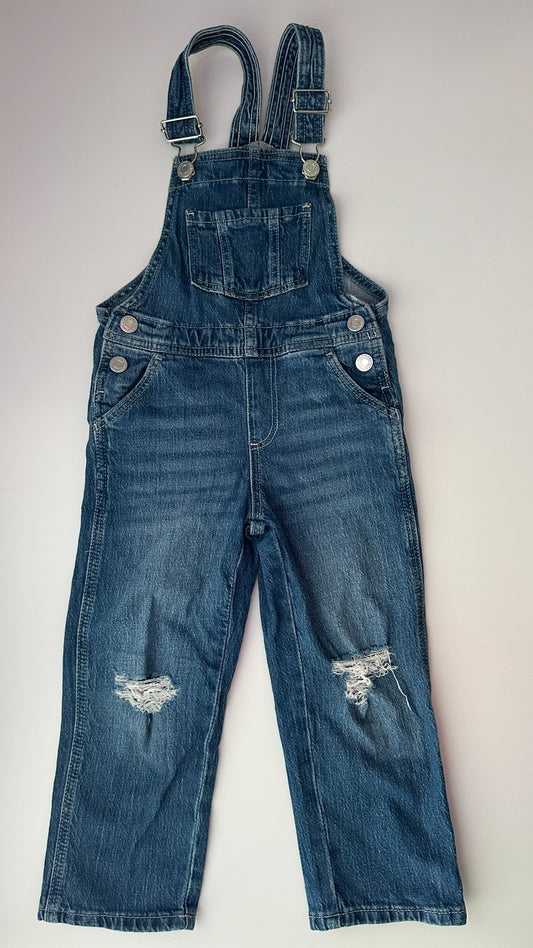 H&M Jeans Latzhose mit Used-Details – Gr. 98