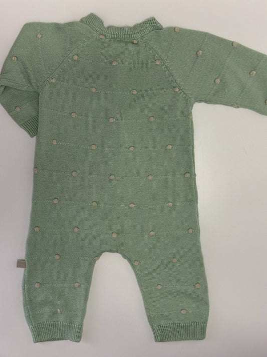 Baby Strickoverall Mint mit Punkten Gr. 56 | Smile