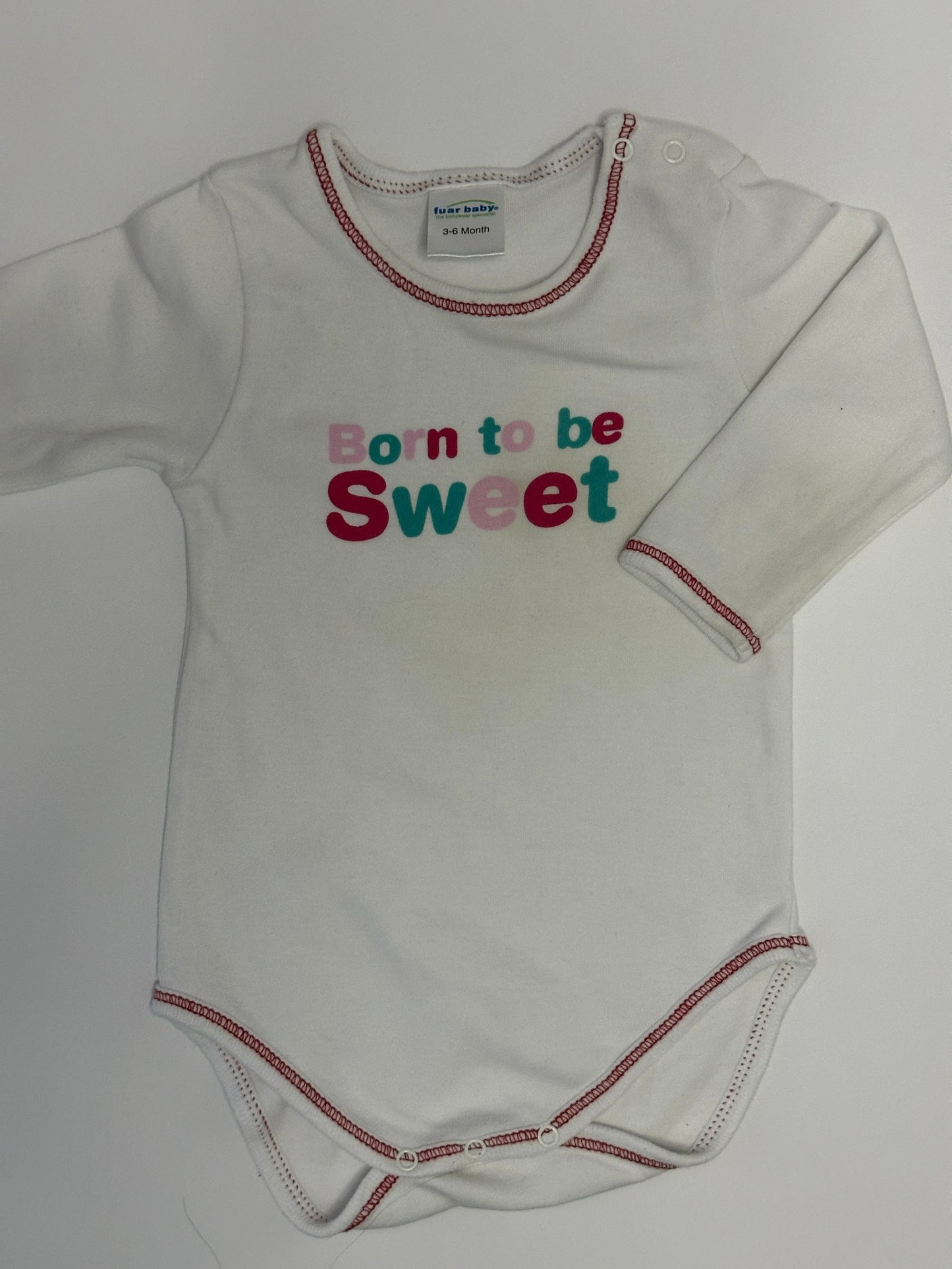 Baby Body Weiss „Born to be Sweet“ Gr. 3–6 Monate | Fuar Baby