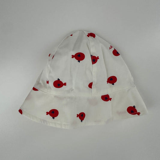Baby Sonnenhut Weiss mit Muster Gr. 68