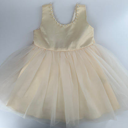 Baby Kleid Beige festlich Tüll Gr. 104 (4Y)