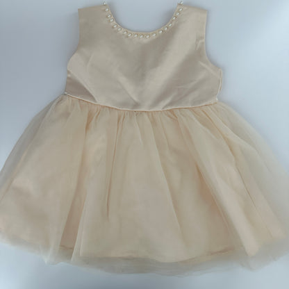 Baby Kleid Beige festlich Schleife Gr. 86