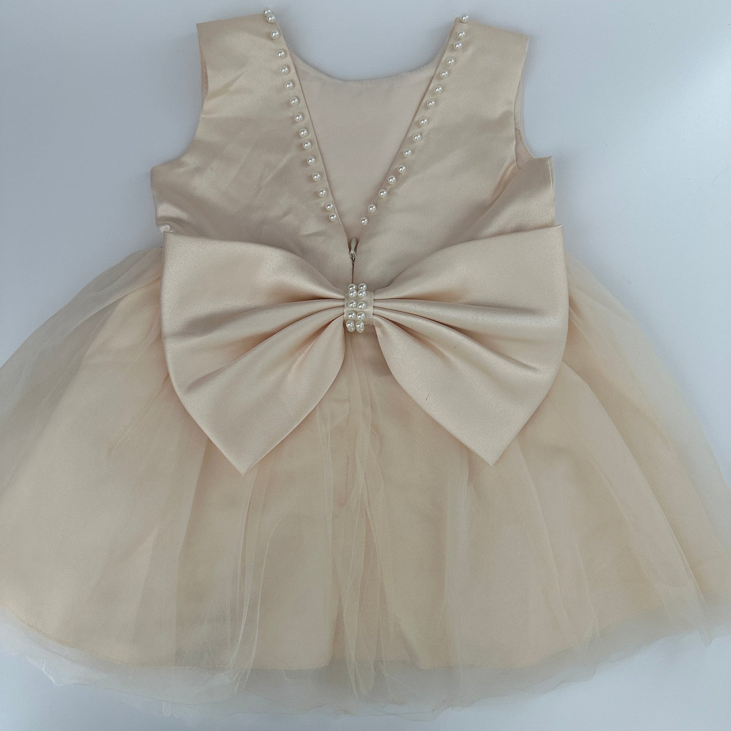 Baby Kleid Beige festlich Schleife Gr. 86