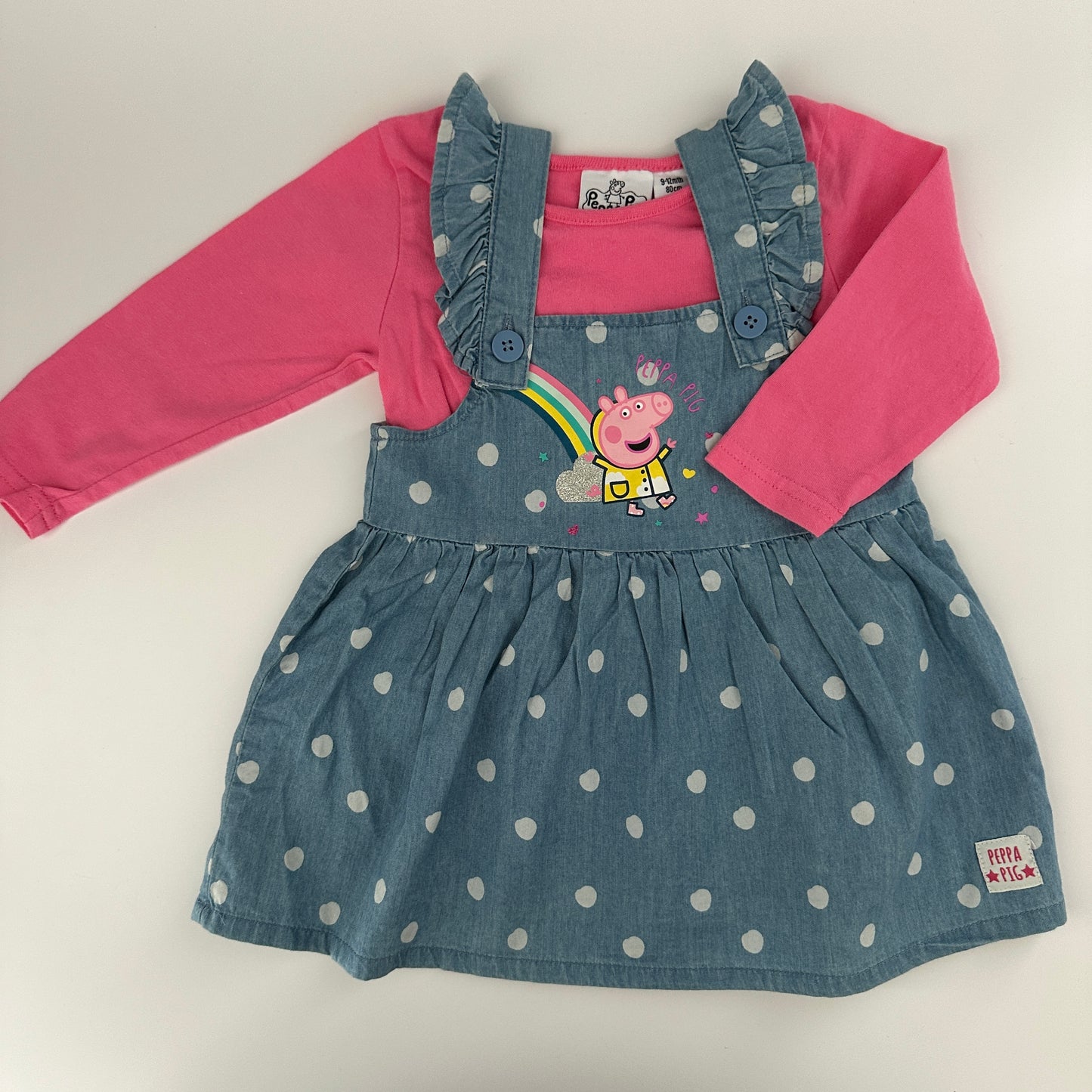 Peppa Pig Kinder Kleid mit Langarmshirt 2-teilig Gr. 80