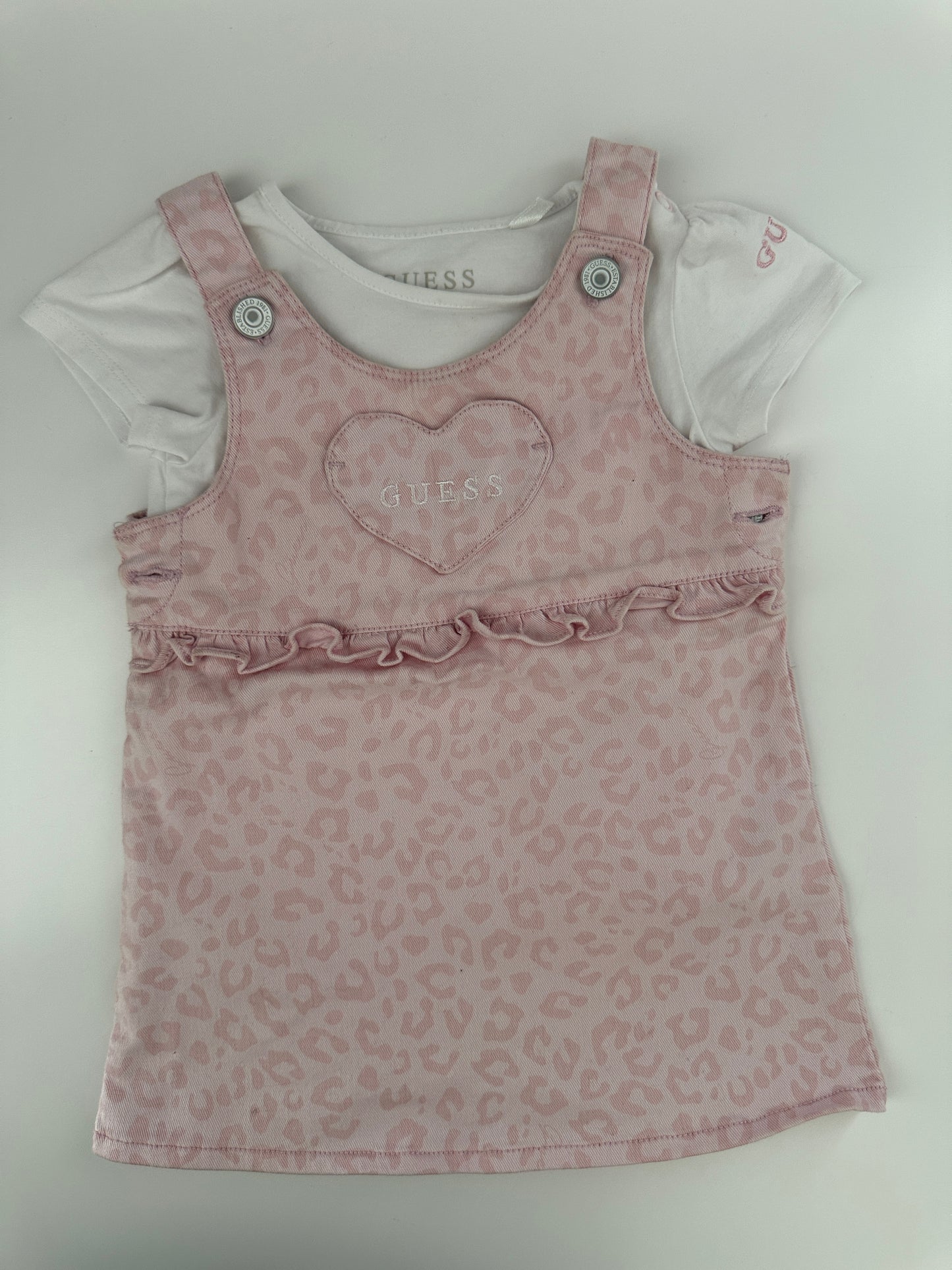 Guess Baby Kleid Set Rosa Leo 2-teilig Gr. 74/80