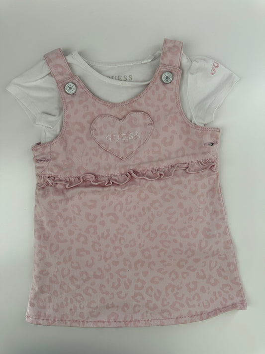 Guess Baby Kleid Set Rosa Leo 2-teilig Gr. 74/80