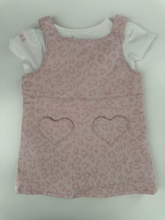 Guess Baby Kleid Set Rosa Leo 2-teilig Gr. 74/80