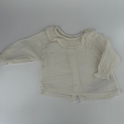 Baby Musselin Jäckchen Cremeweiss 100% Baumwolle Gr. 56/62