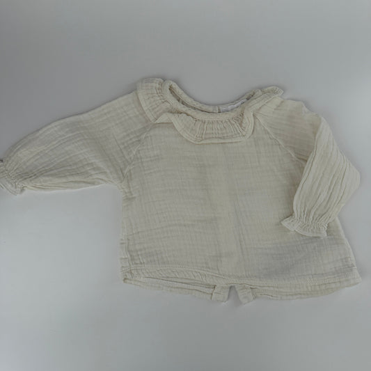 Baby Musselin Jäckchen Cremeweiss 100% Baumwolle Gr. 56/62