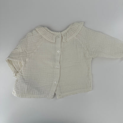 Baby Musselin Jäckchen Cremeweiss 100% Baumwolle Gr. 56/62