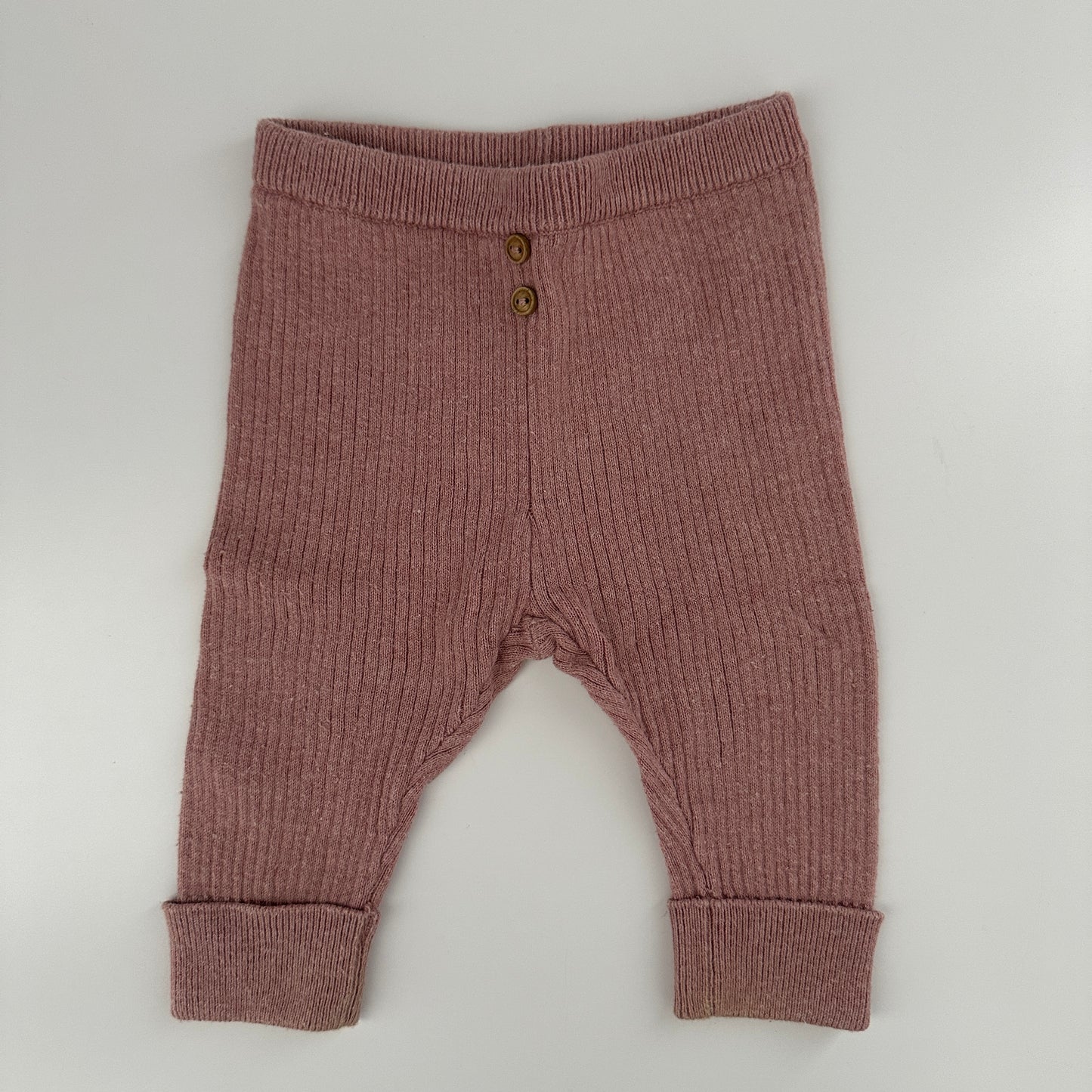 Baby Strickhose Altrosa Gerippt Gr. 62 (1–3 Monate)