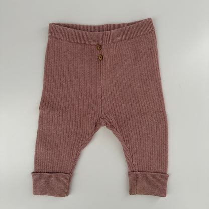 Baby Strickhose Altrosa Gerippt Gr. 62 (1–3 Monate)