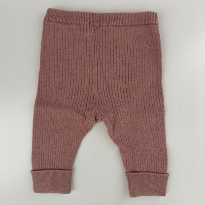 Baby Strickhose Altrosa Gerippt Gr. 62 (1–3 Monate)