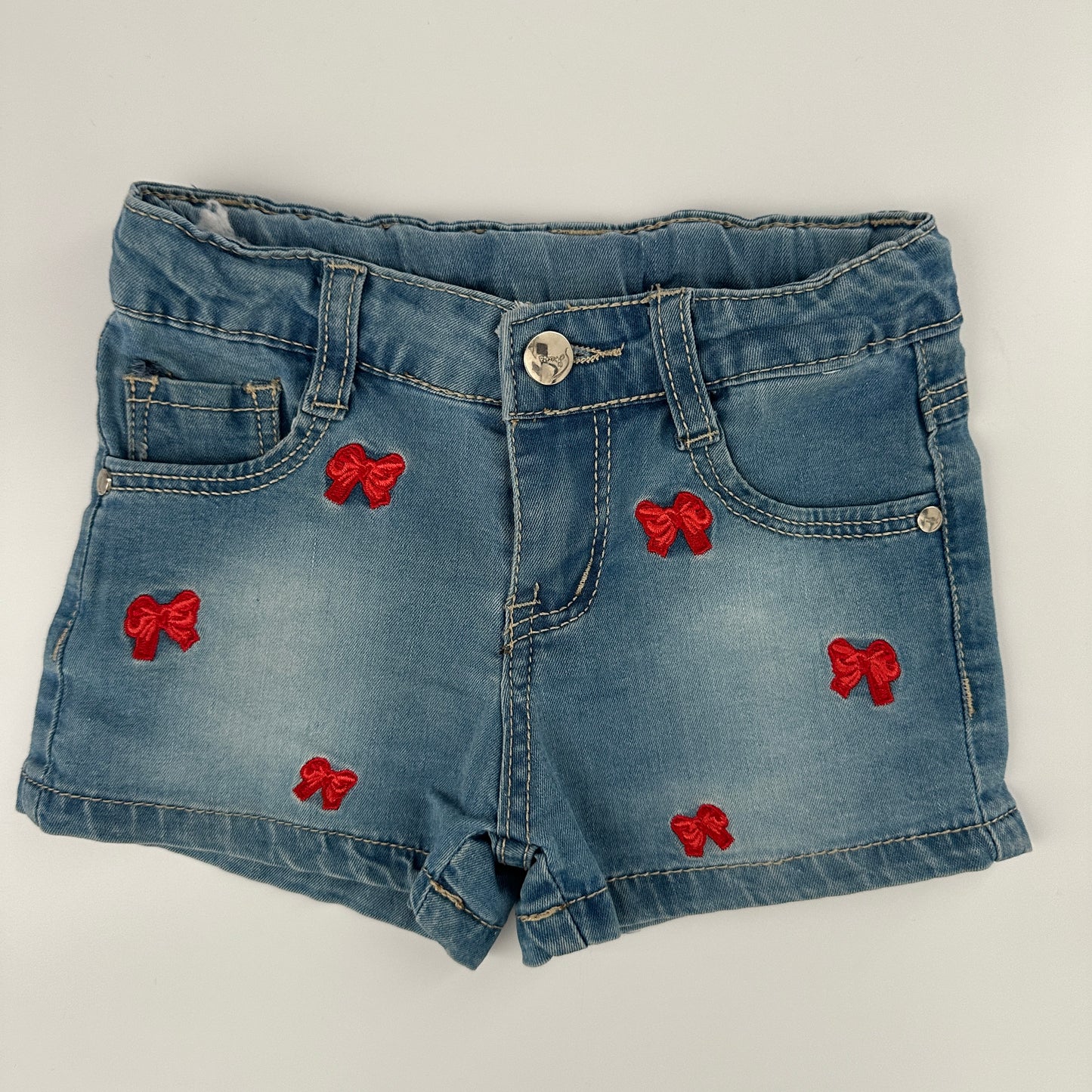 Baby Jeansshorts mit Schleifen Gr. 68/74