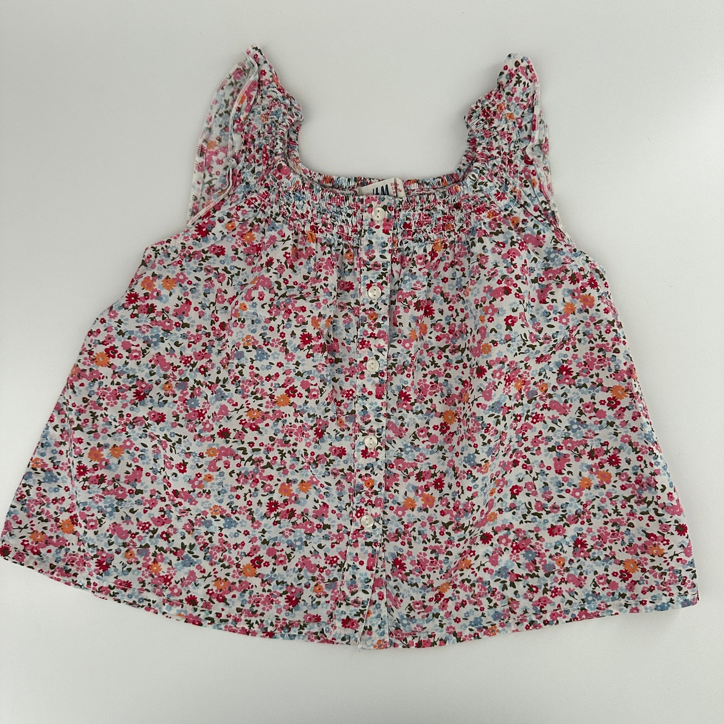 H&M Bluse Blumenmuster bunt/weiss Gr. 92