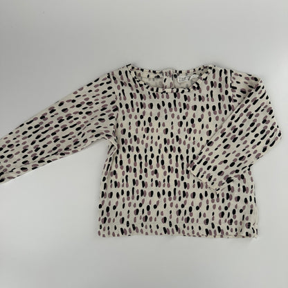 ZARA Baby Langarmshirt Creme mit Muster Gr. 74/80