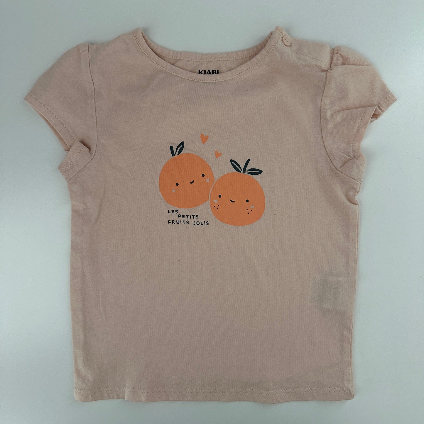 KIABI T-Shirt Rosa mit Orangenprint Gr. 92 (2 Jahre)