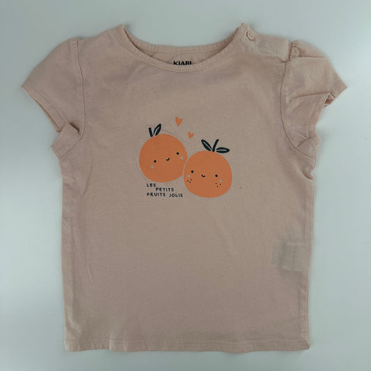 KIABI T-Shirt Rosa mit Orangenprint Gr. 92 (2 Jahre)