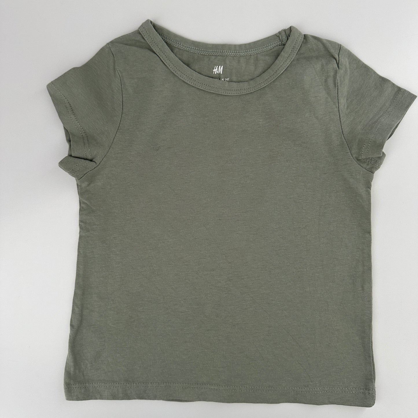 H&M T-Shirt Grün Basic Gr. 92 (2 Jahre)