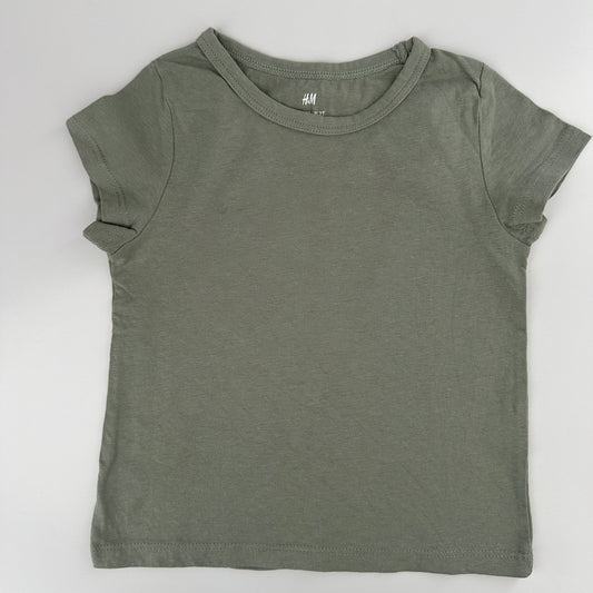 H&M T-Shirt Grün Basic Gr. 92 (2 Jahre)