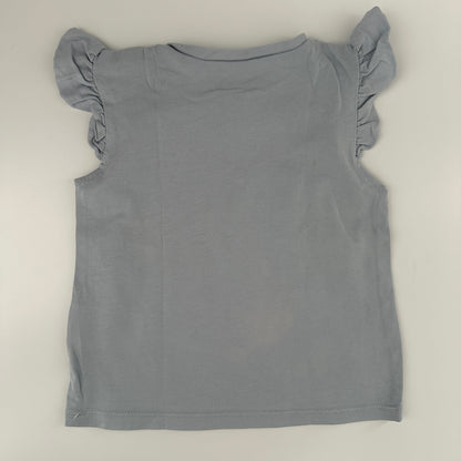 Blaues T-Shirt von H&M mit Blumenmuster Gr. 86