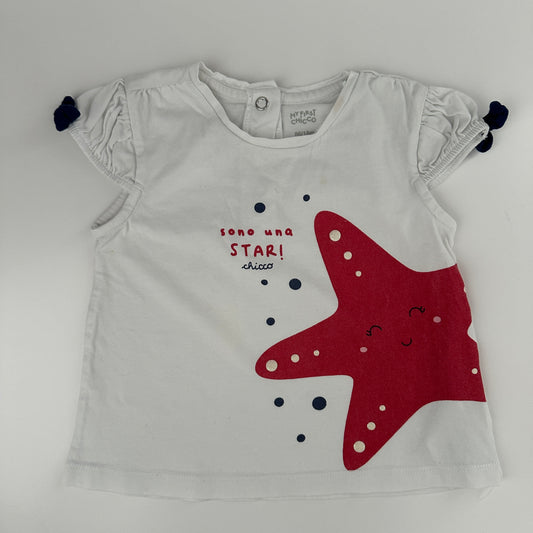 Chicco T-Shirt Weiss mit Seestern Motiv Gr. 86 (18M)