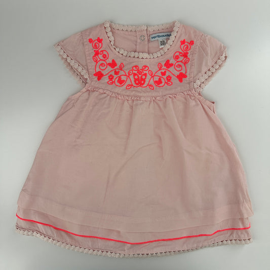Vertbaudet Kleid Rosa mit Stickerei Gr. 94