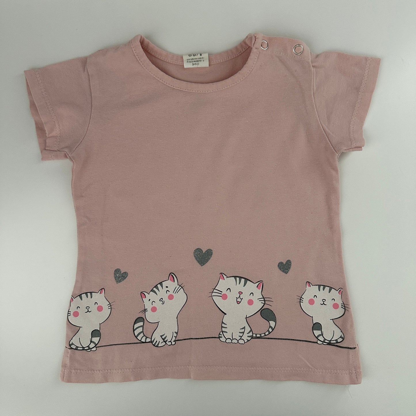 ZARA Baby T-Shirt Rosa mit Katzenprint Gr. 86/92