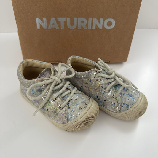 Naturino Cocoon Leder Lauflernschuhe Silber Gr. 20