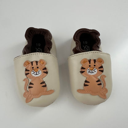 Bobux Leder Krabbelschuhe Beige Tiger Gr. 19