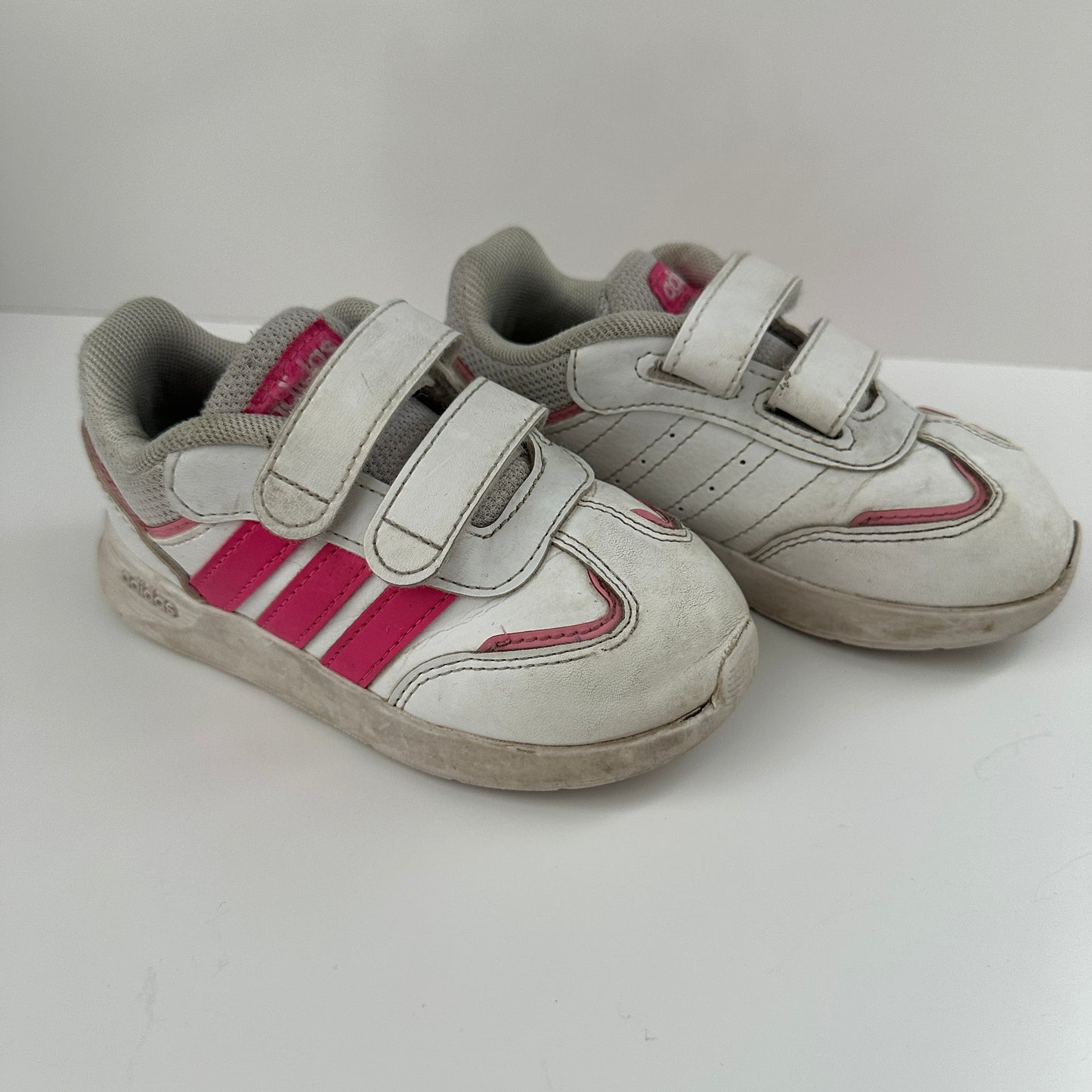 Adidas Kinder Sneaker Weiss Pink Gr. 25 Klettverschluss