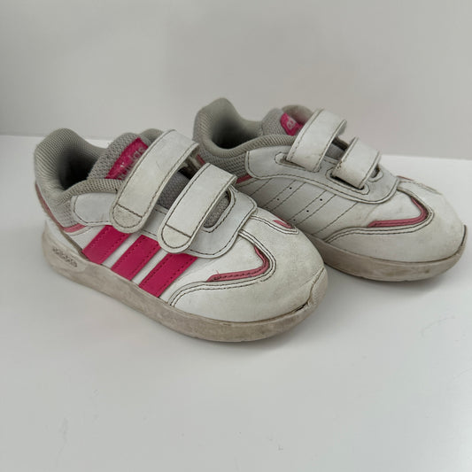Adidas Kinder Sneaker Weiss Pink Gr. 25 Klettverschluss