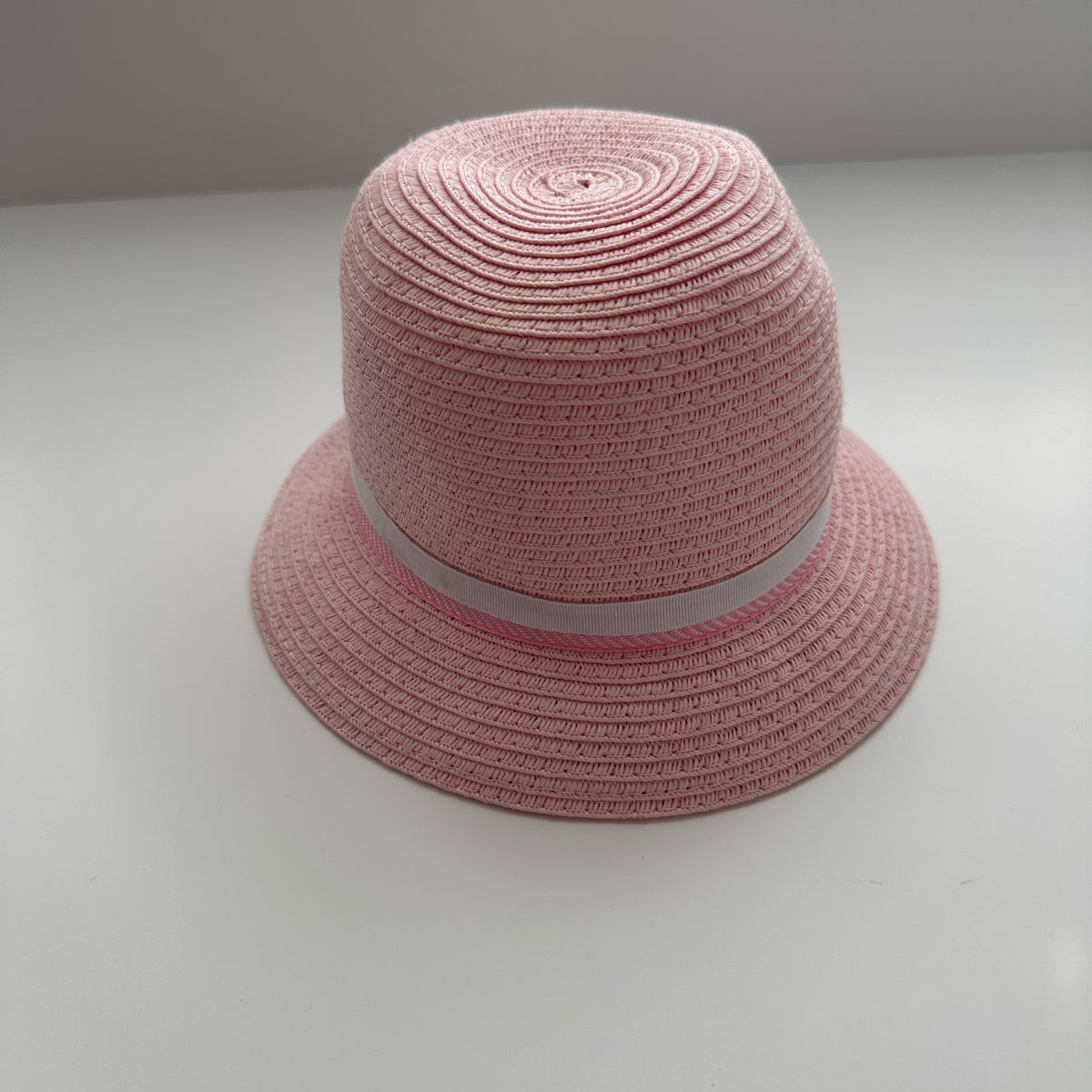 Kinder Sommerhut Rosa mit Schleife und Hutband 3-6 Monate