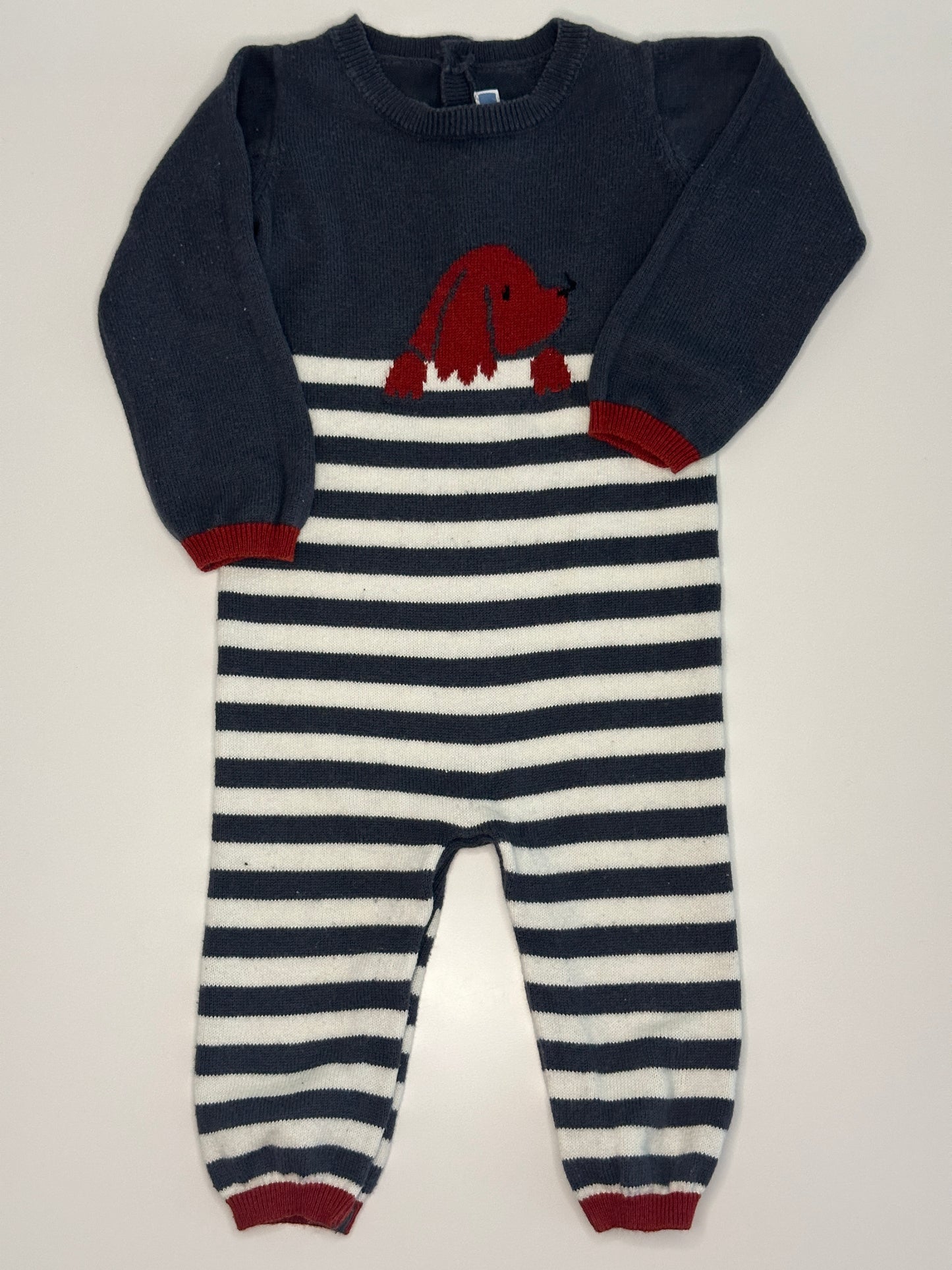 Strick Overall mit Hundemotiv Gr. 74/80