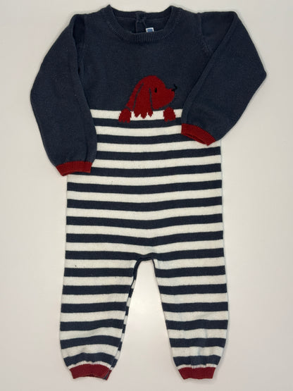 Strick Overall mit Hundemotiv Gr. 74/80