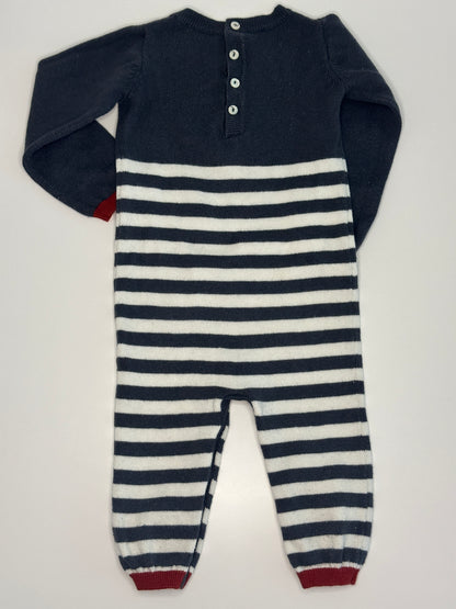 Strick Overall mit Hundemotiv Gr. 74/80