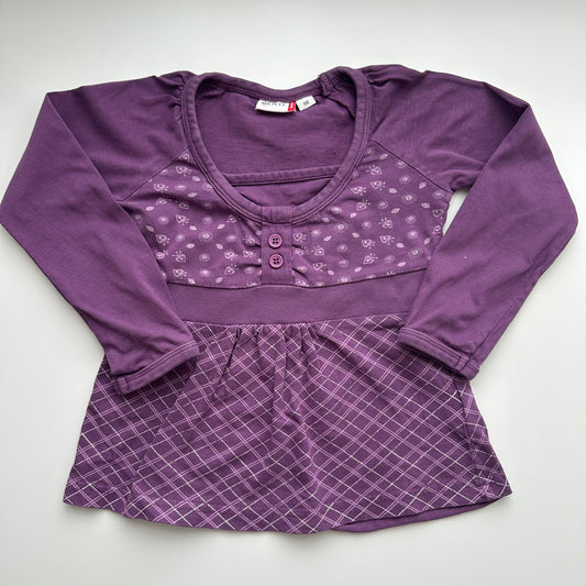 Berti NKD Kleid Lila Gr. 98 – Langarm mit Herzmuster