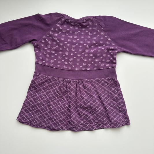 Berti NKD Kleid Lila Gr. 98 – Langarm mit Herzmuster