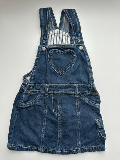 Lupilu Jeans Latzkleid Gr. 104 – Denimkleid mit Herzdetail