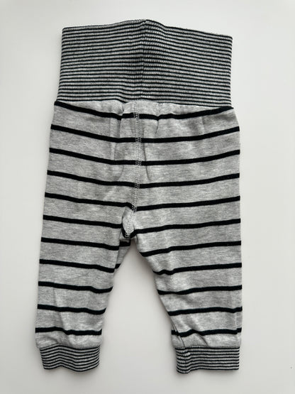 H&M Baby Hose Gestreift Gr. 62 – Grau Schwarz mit Komfortbund