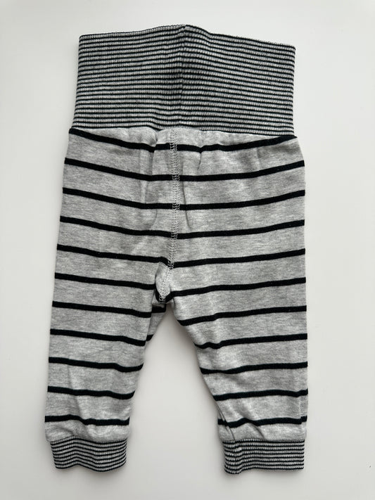 H&M Baby Hose Gestreift Gr. 62 – Grau Schwarz mit Komfortbund